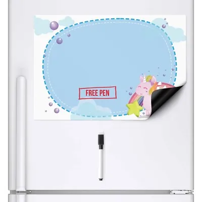 Large Unicorn Dry Wipe Magnetic Notice Board Kids Fridge Display Memo Whiteboard • £7.99