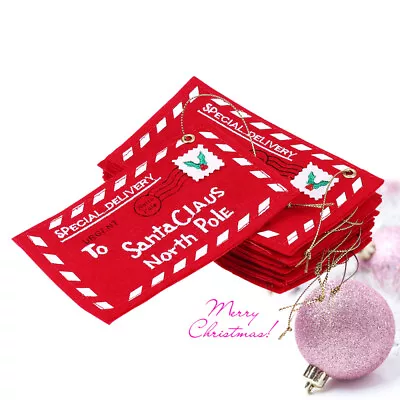  12 Pcs Christmas Tree Ornament Xmas Party Favor Boxes Santa Wishing Letter Bag • £10.29