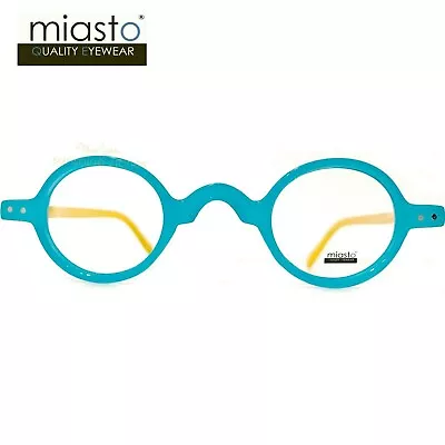 (special) Miasto Mini Extra Small Oval Round Reading Glasses+1.25 (blue Yellow) • $16.99