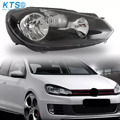 Headlight For 2010-14 Volkswagen Golf/Jetta Sportwagen Black Halogen Right Side • $76.24