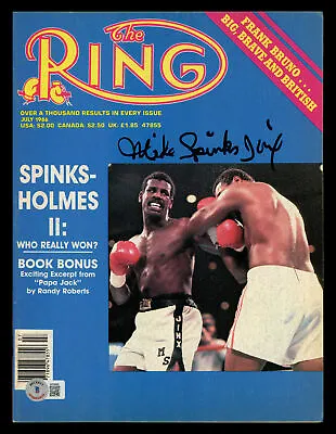 Michael Spinks  Jinx  Autographed Signed Ring Magazine Beckett BAS QR #BK08880 • $25