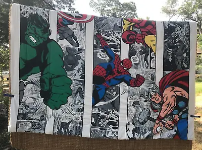 Marvel ~  Avengers Comic  Twin Comforter ~ Captain America Hulk Spider Man... • $37.35