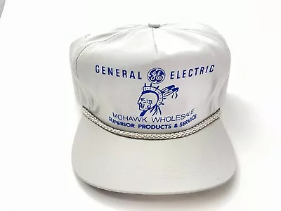 VINTAGE GE GENERAL ELECTRIC MOHAWK Snapback Hat Baseball TRUCKER Cap 90'S • $18.99