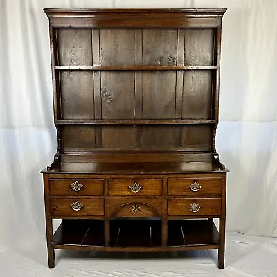 Small Georgian Oak Welsh Enclosed Pot Board Dresser • £1450