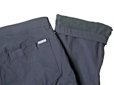 Eddie Bauer Fleece Lined Tech Pants Men's 34x30 Black Performance Hiking Stretch • $19.16