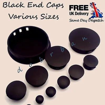 Black Round Hole Plugs Plastic Blanking Inserts Masking Finishing End Caps UK • £3.14