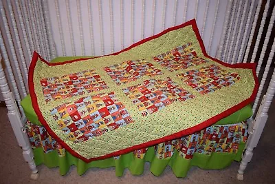 New Crib Nursery Bedding Set Made/w Funky Sock Monkey Fabric • $175