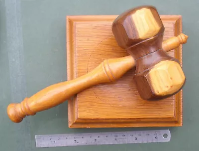 £15 • Buy Wooden Gavel And Block , Free P&P, Judge Auction Chairman Wood Hammer