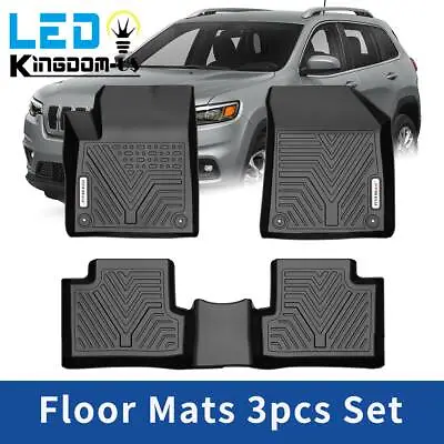 3Pcs Floor Mats Front Rear Liners For 2015-2023 Jeep Cherokee Rubber All Weather • $60.99