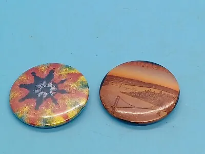 2 Vintage Grateful Dead Pinback Buttons Rock Pin Lot Dead Set Tie Dye • $25