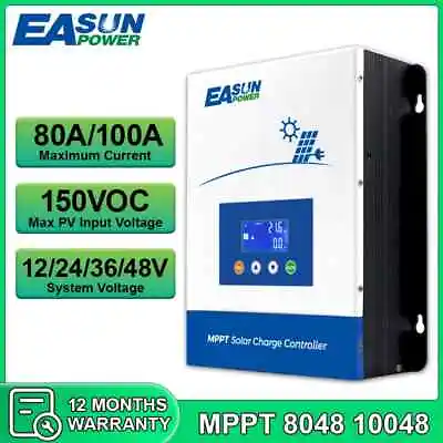 80A 100A MPPT Solar Panel Regulator Battery Charge Controller 12V 24V 36V 48V • $161.49