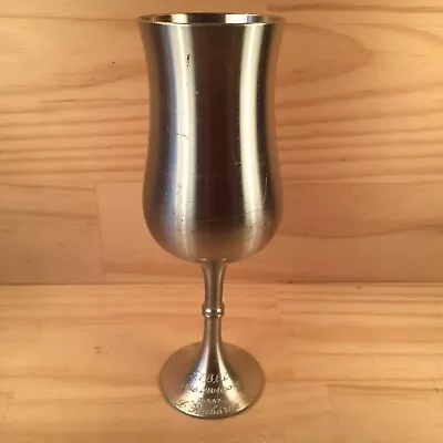 ORIENTAL PEWTER “Silver” Beautiful Quality Pewter Goblet Engraved Metal Wine Cup • $18.99