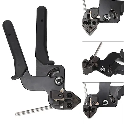 8.1'' Stainless Steel Black Cable Tie Gun Ties Automatic Tensioner Cutter Tool • £15.49