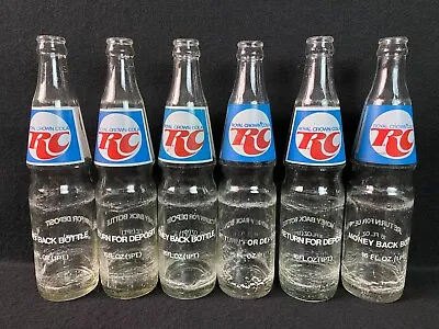 Lot Of 6 Vintage RC Cola Royal Crown Pop Bottle Glass 16 Oz Soda Pint • $14.44