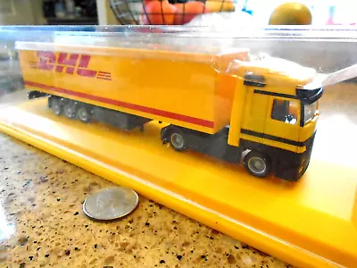 DHL Mercedes Tractor Trailer Plastic Model In Display Case  7.5 - Promo • $12.88