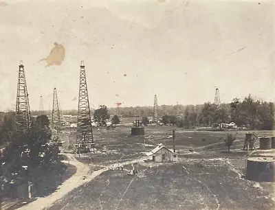 OCCUPATIONAL ! OIL FIELD W/ RIGGERS & FAMILIES IN BOSSIER LOUISIANA PHOTO C1908 • $135