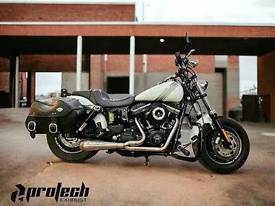 2-1 Exhaust Pipes Muffler Fits Harley-Davidson Dyna CVO Fat Bob FXDFSE 2 Into 1 • $480