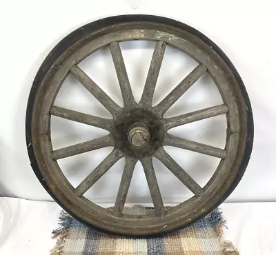 Antique Ford Model T Wheel Hub 24  Diameter 12-Spoke Wood Iron And Tire • $158.95