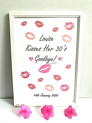 £3.69 • Buy Birthday Gift 18th 21st 30th 40th 50th Personalised Kiss Goodbye Print For Her
