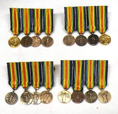 Lot Of 4 Wwi  Miniature Multi-country Victory Medals - Restrike • $29.69