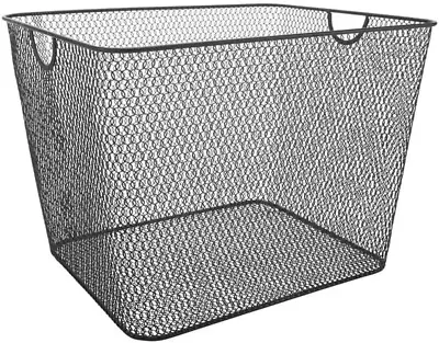 Household Wire Mesh Open Bin Shelf Storage Basket Organizer Black For Kitchen Pa • $43.03