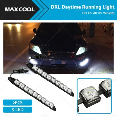 2PCS 9 LED DRL Fog Driving Daylight Daytime Running Light Car Auto Head Lamp • $17.99