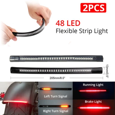 $11.21 • Buy 2X LED Strip Brake Turn Signal Tail Light For Yamaha V Star 650 950 1100 Stryker