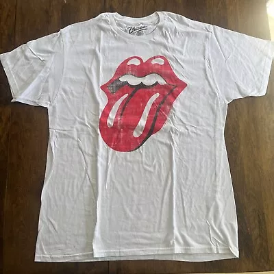 The Rolling Stones Men's Officially Licensed Distressed Tongue Logo Rock T-Shirt • $24.99