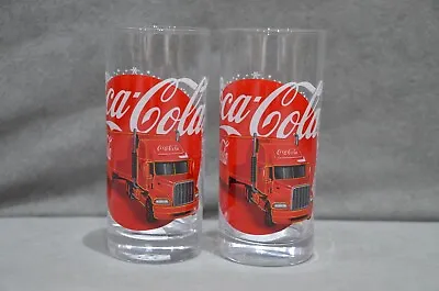 2x Coca Cola Christmas Truck Glasses Xmas Gift Party Holidays Brand New RARE!!! • £19.99