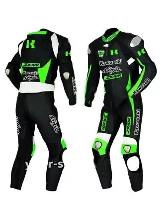 Kawasaki Motorbike Racing Suit Customized Leather Motorcycle  Suit Motogp • $47.89