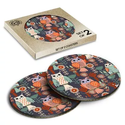 £6.99 • Buy 2 X Boxed Round Coasters - Cute Ky Wise Owls Animals Birds  #8731