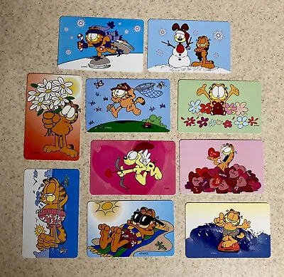 Vintage Collectible Garfield Phone Calling Cards Used Condition Mixed Lot Of 10 • $9.99