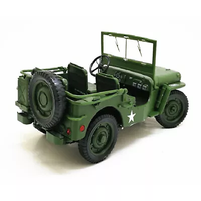 1/18 Willys WWII Tactical Jeep Off-road Military Vehicle Model Diecast Display • £27.59