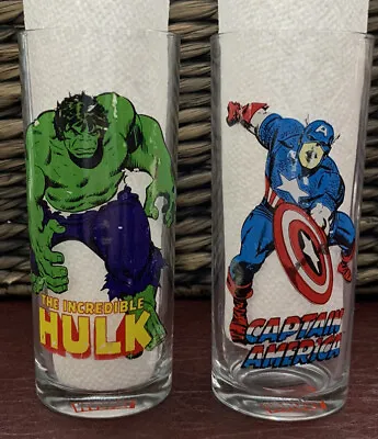 $6.95 • Buy 2011 Marvel Glass Cups Incredible Hulk & Captain America .  Read
