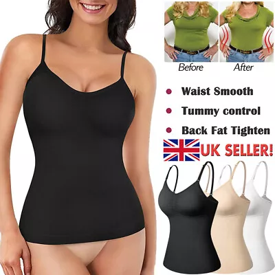 Women Tummy Control Vest Compression Cami Slimming Body Shaper Camisole Tank Top • £6.79