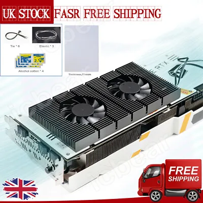 £17.04 • Buy GPU Backplate Radiator Kit Graphics Card Memory Cooler 2x Fan Heatsink For 3090