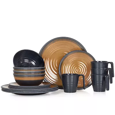 Melamine Camping Dishes Set 12-28 Piece Curry For 4-Person Picnic Dishes • £38.72