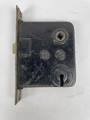 Antique Earle Heavy Duty Easy Spring Mortise Lock Brass & Cast Iron * No Key * • $25