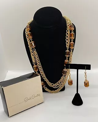 Vintage Signed Sarah Coventry Necklace & Earring Set With Original Box  • $45