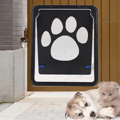 Pet Cat Puppy Dog Magnetic Lock Lockable Safe Flap Door Gate Frame Black • $10.45