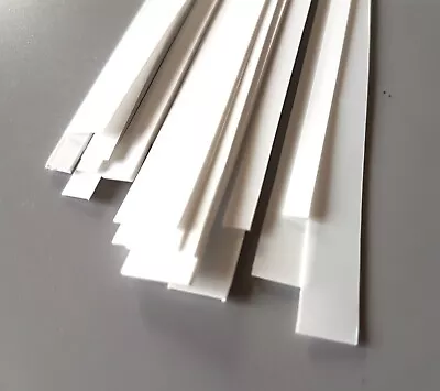 Plasticard HIPS Strip 350mm White Matt/Matt 0.25 To 1mm Thick 5 6 10 12mm Wide • £8.03