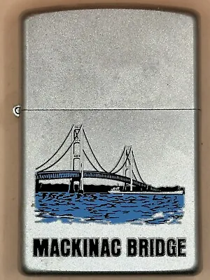 Vintage 2007 Mackinac Bridge Chrome Zippo Lighter NEW Great Lakes • $58.95