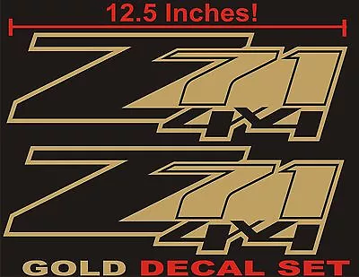 Z71 4x4 Truck Bed Decals Gold Metallic (Set) For Chevrolet Silverado • $13.50