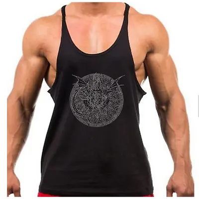 £7.99 • Buy Mandala Dragon Gym Vest Bodybuilding Muscle Training Weightlifting Top 