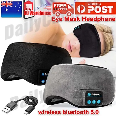 Wireless Bluetooth 5.0 Stereo Eye Mask Headphones Earphone Sleep Music Mask • $8.79