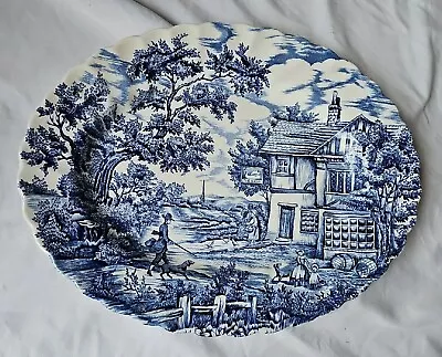 Vintage Blue & White The Hunter By Myott Plate • £15