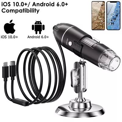 Digital Microscope 1600X USB Coin Microscope 8 LED Magnifier Soldering Camera • $21.75