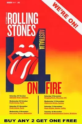 THE ROLLING STONES 2014  Australian  Laminated Tour  Poster • $15.95