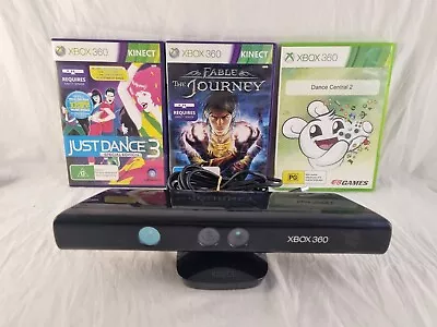 XBOX 360 Kinect Sensor  Bar  + 3 Games Bundle - Tested And Working • $30