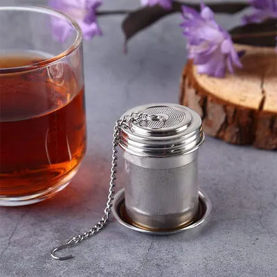 Tea Strainer Infuser Filter Stainless Steel Tea Ball Mesh Lid With Chain Acces • $3.21